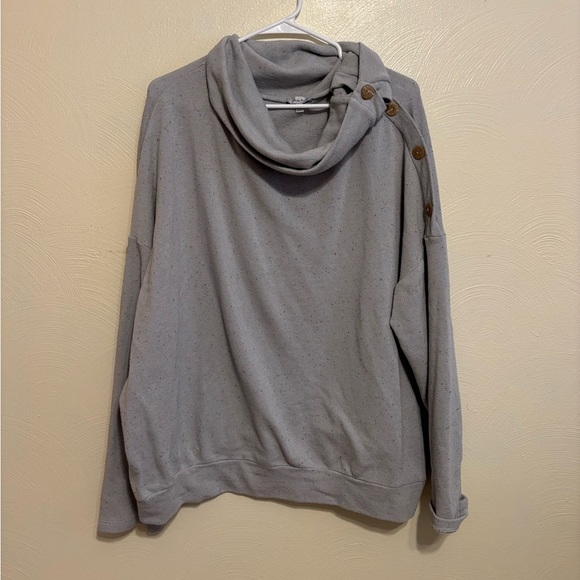 Women’s White Birch Turtle Neck Sweatshirt Size 1X - Picture 1 of 7